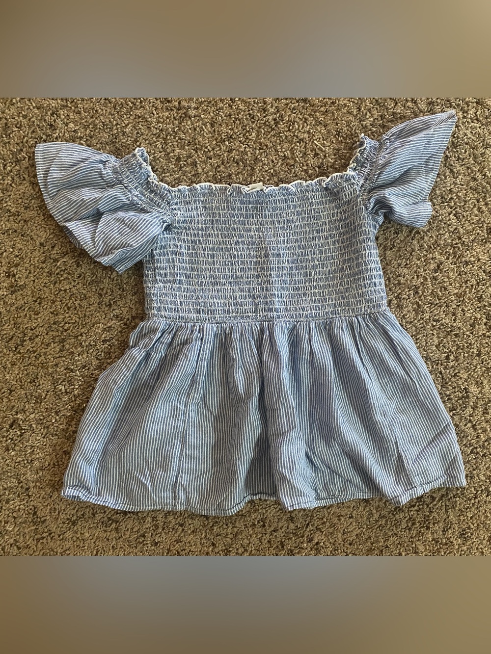 American Eagle off the shoulder striped cotton top shirt